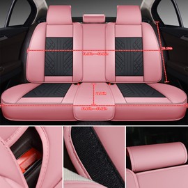 GXT Bench Seat Cover, Premium Faux Leather Bench Seat Covers for Trucks - Universal Fit for Most Sedans SUV Pick-up Truck, Durable for Long Lasting Protection(Pink and Black)