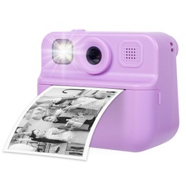 Lenoxx Kids 48MP Instant Print Camera with Dual Front & Rear Lenses, 1080P HD Video Recording, Instant Photo Printing with Paper, 2.0" HD Screen, Flash LED, Fun Effects – Purple
