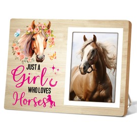 Itsoly Horse Picture Frame, Rustic Farmhouse Horse Girl Flower Gifts for Horse Lover Photo Frame, Birthday Christmas Gifts for Horse Lovers,Frits 4x6 Photo12P141