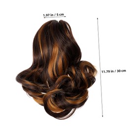 Baluue Clip-in Curly Ponytail Hair Extensions Ponytail Claw Clip Hair Topper for Women Instant Length Natural-looking Curls
