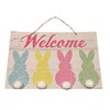Greenbrier Easter Sign Welcome Glitter Bunnies and Cotton Ball Tails