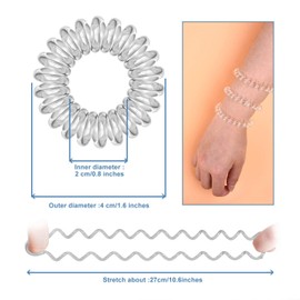 Spiral Hair Ties, 12pcs Clear Plastic Hair Coil Bands, Spiral Ponytail Holder Phone Cord Bobbles Bands Set for Women Girls Hair Accessories