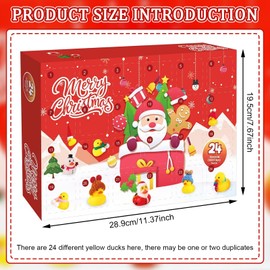 UOY Rubber Duck Advent Calendar 2024, Christmas Advent Calendar 2024, Christmas Countdown with 24 Rubber Ducks for Children, Boys, Girls, Gifts, Christmas Calendar