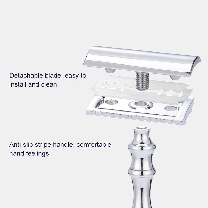 Man Shaving Razor Classic Double Edge Razor and Base Safety