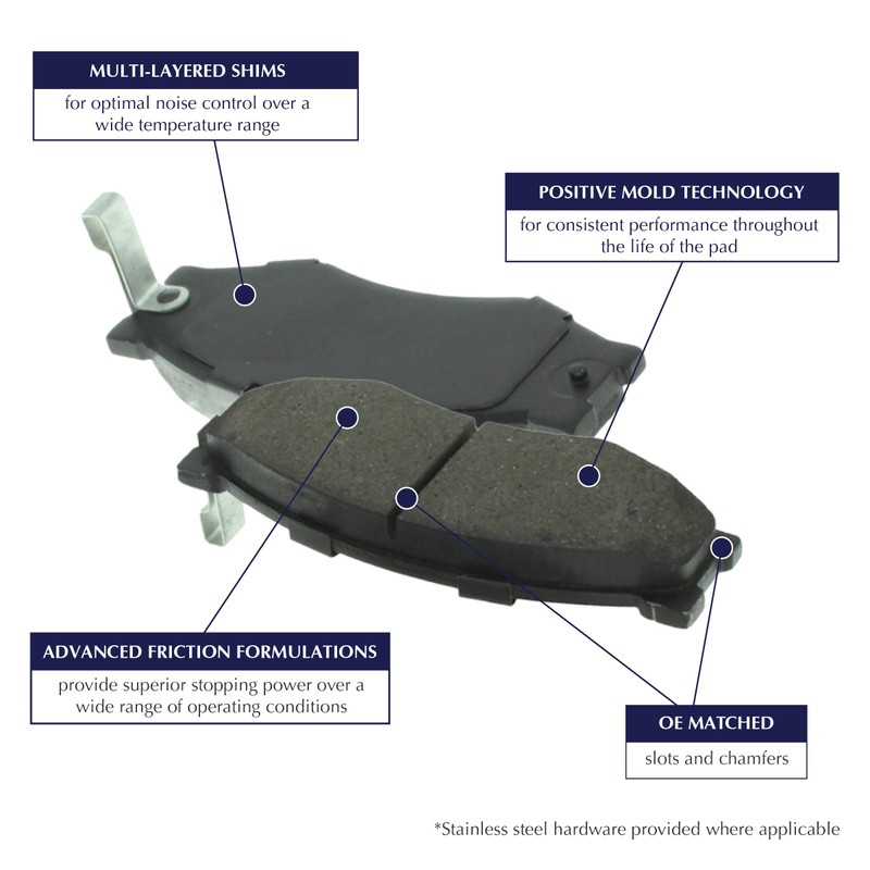 Centric 105.06980 Posi Quiet Premium Ceramic Disc Brake Pad Set