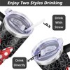 Sunmdecor 40 Oz Tumbler with Handle and Silicone Straws, Coffee
