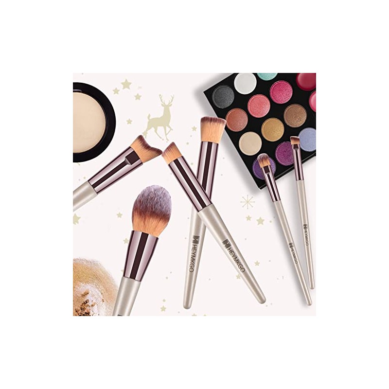 HEYMKGO- Juego de brochas de maquillaje profesional: contiene 10 brochas