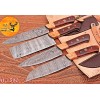 M DAMASCUS CUSTOM HANDMADE FORGED DAMASCUS STEEL CHEF KNIFEL SET