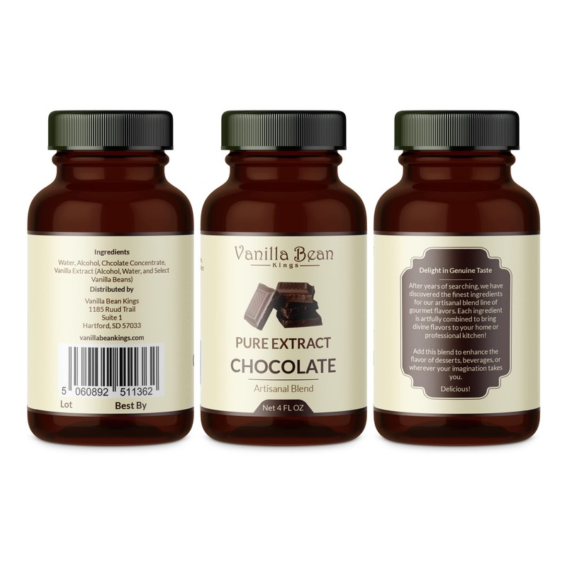 Pure Chocolate Extract for Baking and Flavoring - 4 OZ
