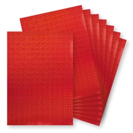 Springboard A4 Holographic Card Sheets - 230gsm Cardstock for Card Making - Holographic Card Compatible w/Die-Cutting Machines - Sparkly Craft Supplies - Red (Basket Weave) - 10-Pack