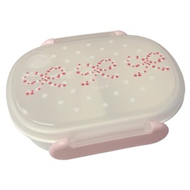 Lunch 3 Piece Set (Bento Box, 11.8 fl oz (350 ml), Cutlery Set, Heat Resistant Cup) (Flower Ribbon)