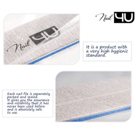 Set of 3 Straight Nail Files Professional Emery Boards for False Nails Acrylic Gel Tips Manicure tools by Nail4U Double sided Nail File Different Gradation 120/150 100/180 180/240