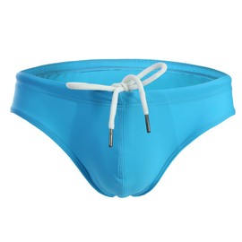 Summer Code Mens Solid Swim Briefs Drawstring Bikini Sport Swimsuit Royal Blue