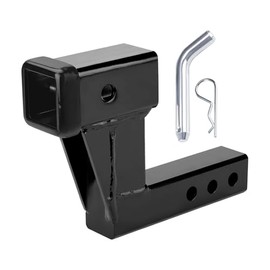 munirater Replacement for Trailer Dual Hitch Extender Adapter with 6-inch Rise Drop 2-inch Receiver 2-inch Solid Shank 5/7/9 Extension Length 7500lbs Capacity