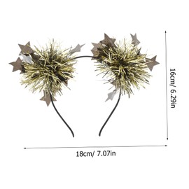 minkissy 4 pcs Glitter Star Headband for Women Tinsel Decorative Hairbands for Party Cosplay Wedding Birthday Stylish Gold Accessories for Friends Gift