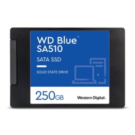 WD Blue SA510 250GB 2.5", SATA SSD, up to 555 MB/s, Includes Acronis True Image for Western Digital, Disk & Cloning Migration, Flexible backup & recovery, ransomware protection