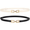 Doneboo Pack of 2 Skinny Belts, Slim Waist Belt for