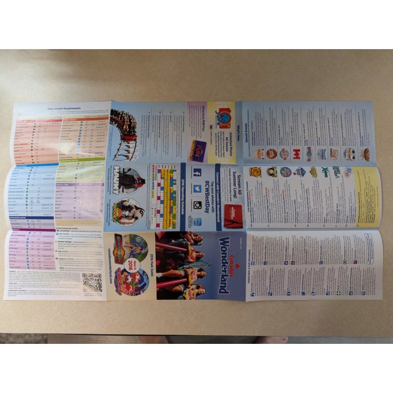 2016 Canada's Wonderland Amusement Park Map And Brochure