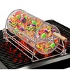 2-in-1 Rolling Grill Basket 304 Stainless Steel Rotatable with Dual