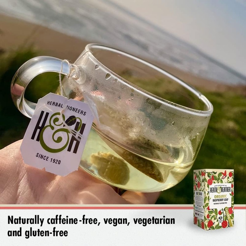 Heath & Heather Organic Raspberry Leaf Teabags | Individually Wrapped