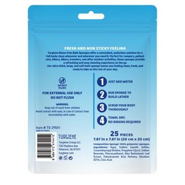 Turgiene Disposable Rinse Free Bath Sponges (GSM 120) - 25 Pack | All-in-One Waterless Shower Wipes for Quick Cleansing | Nursing & Healthcare Essentials (50 Count (Pack of 2))