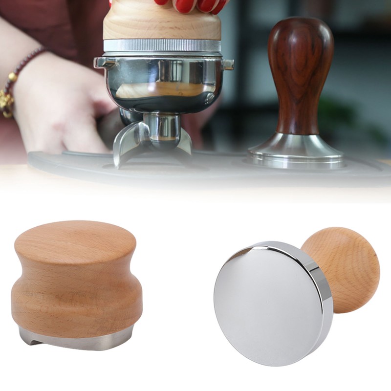 Coffee Powder Press Hammer and Distributor Set Stainless Steel Base