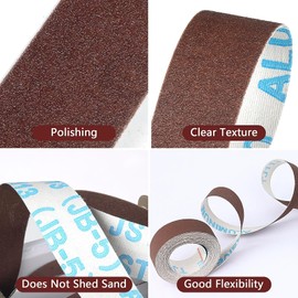 Emery Cloth Roll, 6 Grits Abrasive Sand Paper with Dispenser and Scissors, 80 150 240 320 400 600 Grit Sandpaper Assortment for Wood Metal Polishing Automotive Furniture, 6 Meters Per Roll