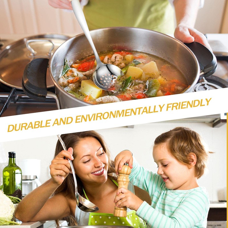 Tanlade 19 Pcs Stainless Steel Serving Utensils Set Flatware Include