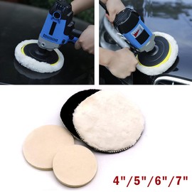 4 inches / 5 inches / 6 inches / 7 inches wool felt polishing disc/wool polishing disc, hand polishing pads sponge wool polishing sponge polishing pad set for cleaning paint care polishing machines drill