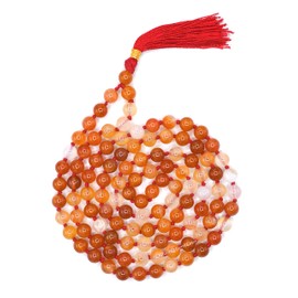 Amazing Gemstone Carnelian Buddhist Prayer Beads Japa Mala with 108 Meditation Beads (Hand Knotted)