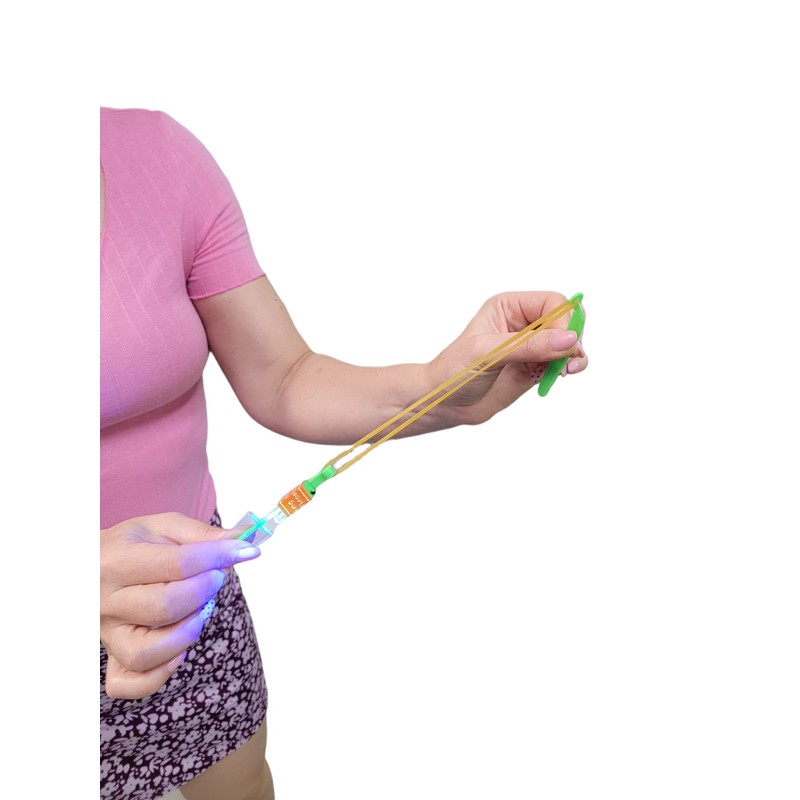 American WIT Cool LED Light Up Helicopters (Multicolored) Slingshot Style