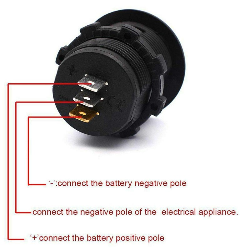 MASO Car Motorcycle DC 12-24V Dual LED Digital Round Panel