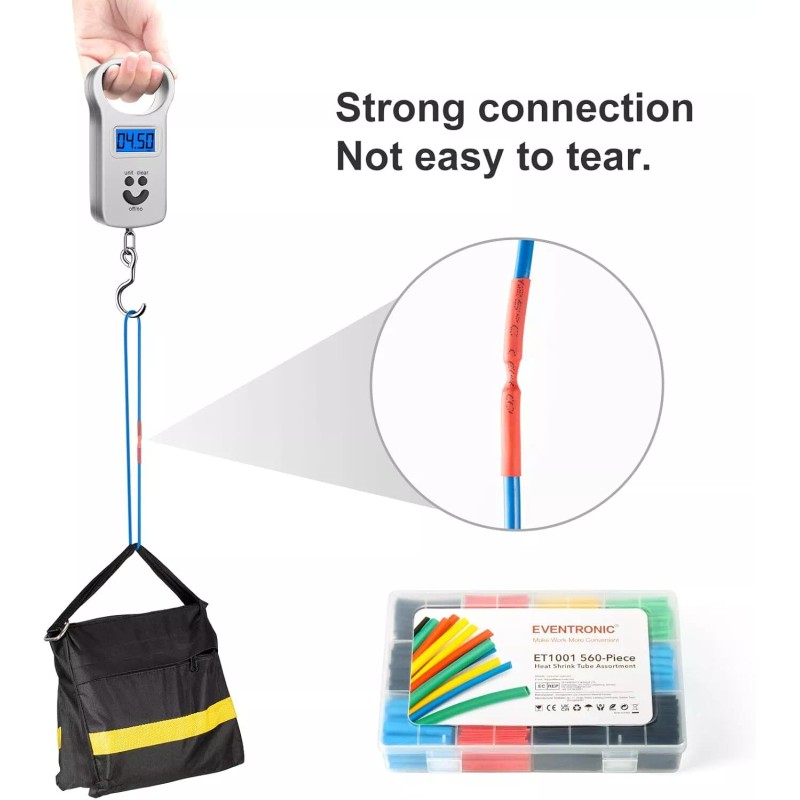 Eventronic 560Pcs Assorted Heat Shrink Tubing Polyolefin Wire Cable Management