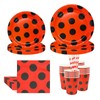 SKTMH 100 Pcs Ladybug Party Decorations Ladybug Tableware Plates Napkins