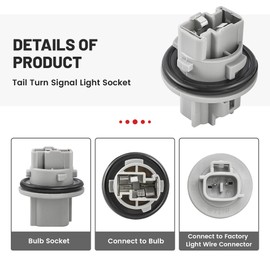 RED WOLF Front Turn Signal Light Socket 2-Pin for 2003-2022 Toyota 4Runner Prius Tacoma Camry, 2012-2015 Scion tC xA Replace OE #90075-60028 Turn Light Signal Wiring Socket 2 PCS