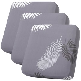 hyha Printing Outdoor Couch Cushion Covers, Floral Couch Sofa Covers Washable for Patio Outdoor Furniture, Replacement Sofa Seat Slipcover, Non Slip Sofa Slipcovers (3 Packs, Grey Feathers)