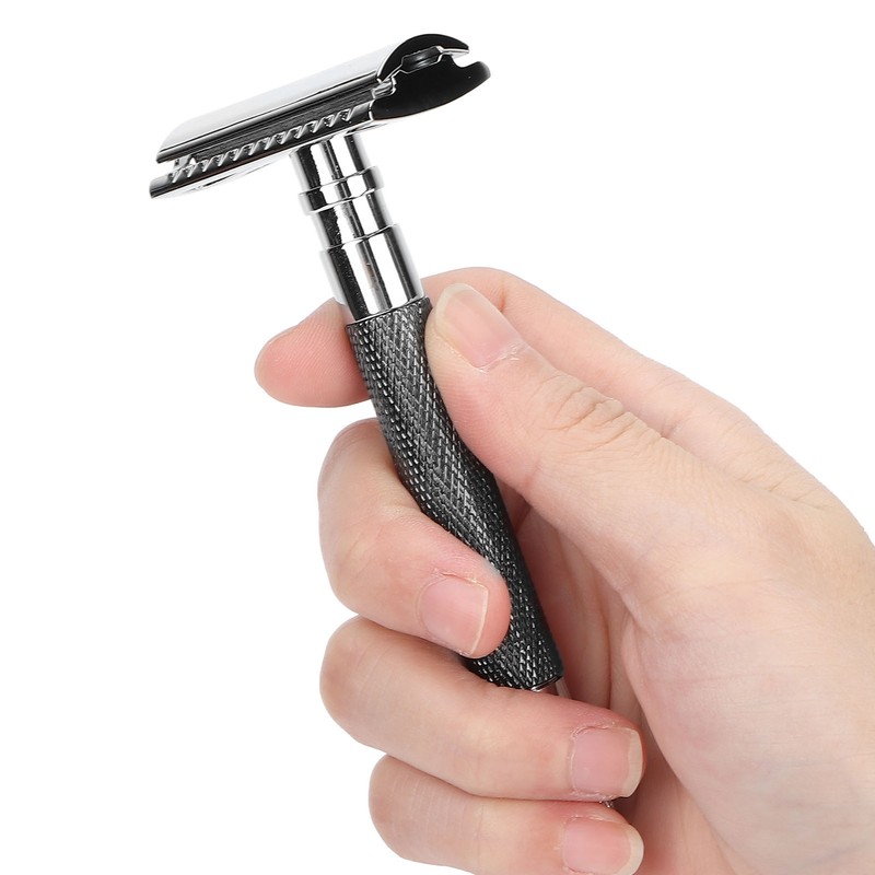 Double Edge Safety Razor Long Handle Manual Zinc Alloy Safety