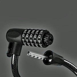 Diprolux Bicycle Lock Duo, Black, 2 Locking Options, High Security with 5 Digit Combination Code, Lock with Key, Length 120 cm, Steel Cable for Bicycle, Motorcycle, Scooter