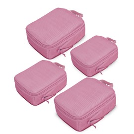 ECOHUB 4-Piece Packing Cubes Compression, 300% Higher Tear Resistance Suitcase Organiser Set, Recycled Packing Cubes for Suitcases & Backpack, Lightweight Travel Organiser Set (Pink)