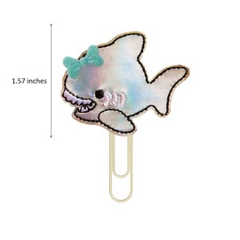 Great White Shark Gifts, Hammerhead Shark Whale Sphyrnidae Octopus Reflective Sparkle Golden Planner Paper Clips, Bookmarks, Wedding Planner Accessories, Paperclip, Office Gifts