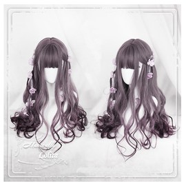 CHC FAIRY 70cm Japanese Harajuku Pretty Kawaii Lolita Sweet Long Curly Synthetic Hair Cosplay Costume Wigs (Purple)