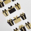 Black Gold Glitter Presents Christmas Craft Decorations (Pack of 12)