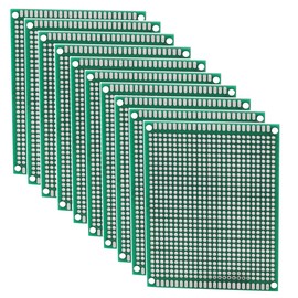 Heevhas Universal Board Double Sided PCB Universal Circuit Board Hole Grid Board PCB 7x9cm Prototype Kits PCB Board (Pack of 10)