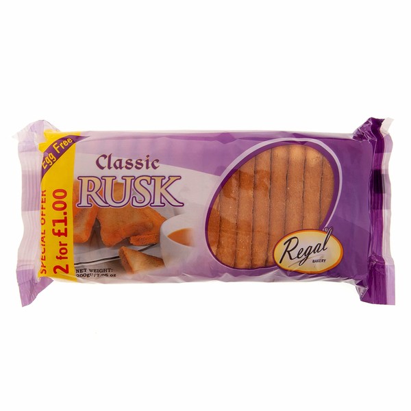 Regal Food Classic Rusk -200g Rich Tea Biscuits -Twice Baked Crispy Tea Rusk