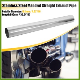 HOPESPANNER Straight 4" OD 35" Length Mandrel Exhaust Pipe 4 Inch Tube Pipe T304 Stainless Steel Universal Fit Vehicle Components