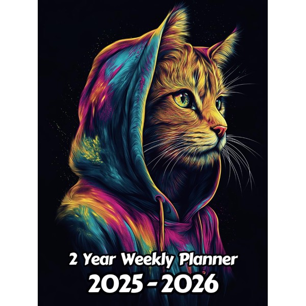 Cat 2 Year Weekly Planner: 104 Week Sunday to Saturday