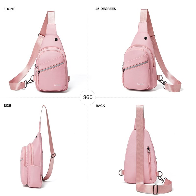 LATMAP 7L Sling Bag for Women Men Crossbody Nylon Small