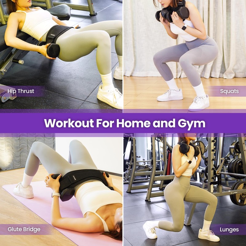 Hip Thrust Belt, Balency Hip Thrust Belt for Dumbbells Heavy,
