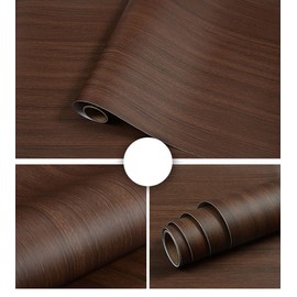 Tinkei 197"X16" Walnut Wood Brown Contact Paper Self-Adhesive Removable Peel and Stick Wallpaper Decorative Wall Covering Vintage Wood Panel Interior Film Leave no Trace Surfaces