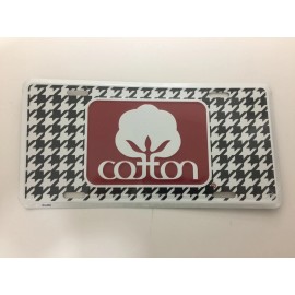 Seal Of Cotton Houndstooth Patten Seal Of Cotton Logo Metal Car Tag License Plate - Alabama Fan